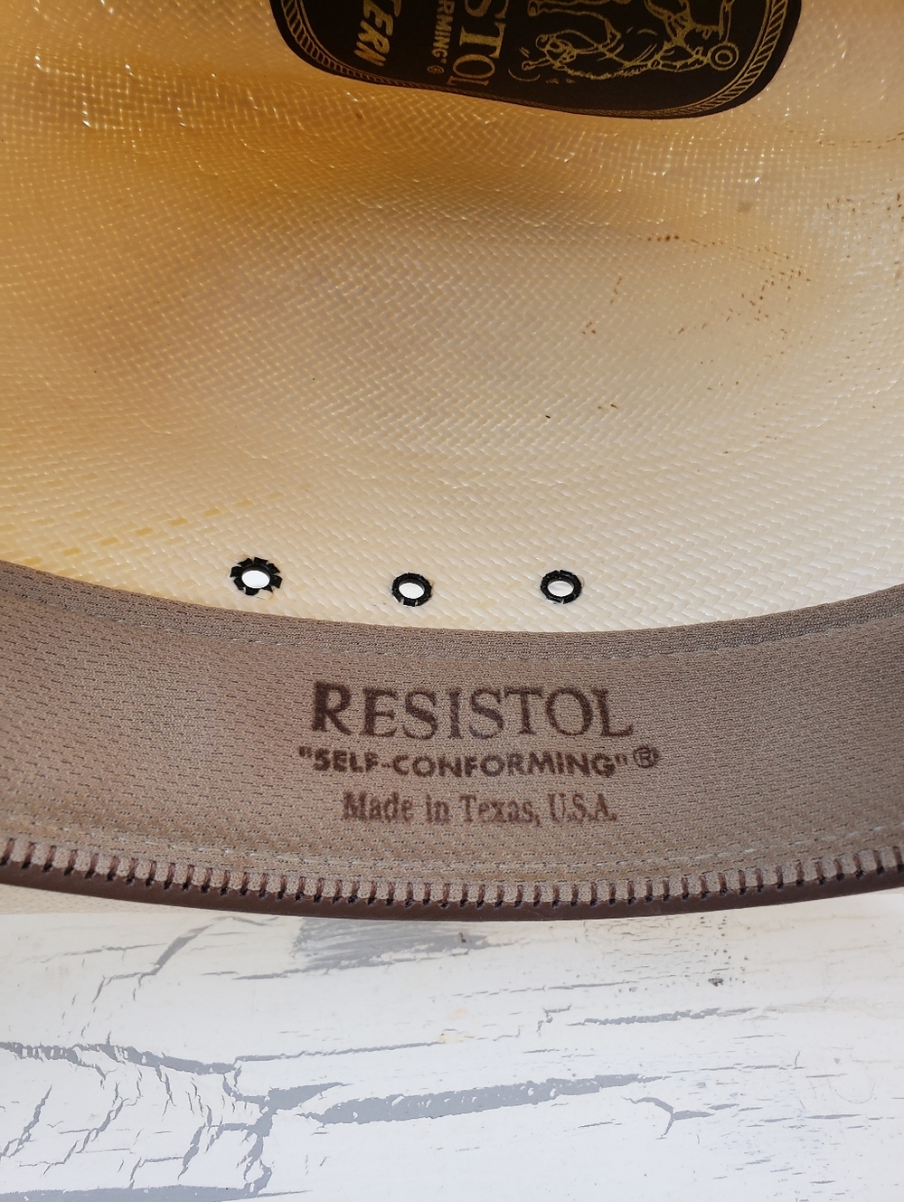 Resistol 10X Cattleman Genuine Shantung Straw Cowboy Hat in size 7-1/4 - Picture 8 of 16